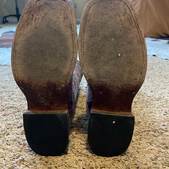 Macie Bean Black and Pink Checkered Cowboy Boots - Picture 4 of 4